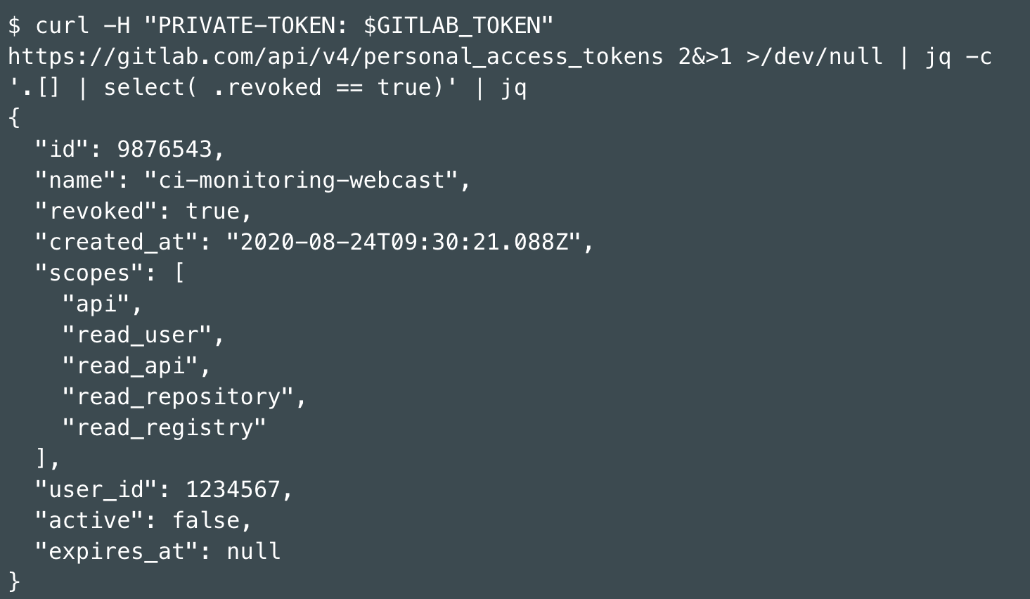 Gitlab access token